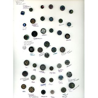 3 CARDS OF SMALL ASSORTED BLACK GLASS BUTTONS
