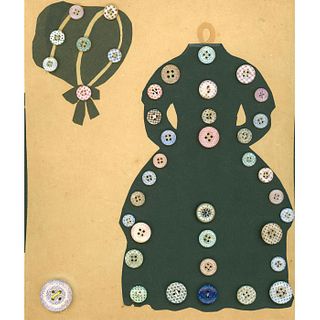 A CARD OF CHINA CALICO PATTERN BUTTONS