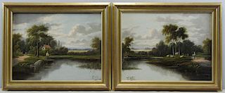 HORTON, Etty. Pair of Oils on Canvas. English