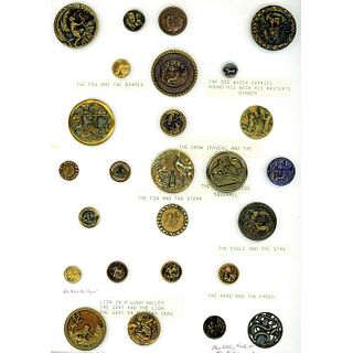 A FULL CARD OF ASSORTED FABLE BUTTONS