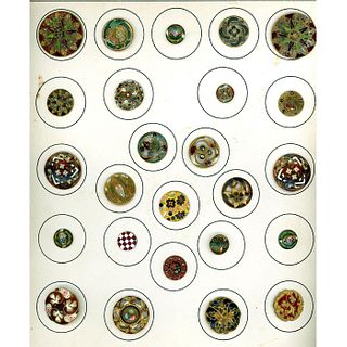 A CARD OF DIVISION ONE ENAMEL BUTTONS