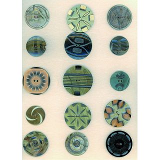 3 CARDS OF DIV 3 ASSORTED CELLULOID COOKIE BUTTONS