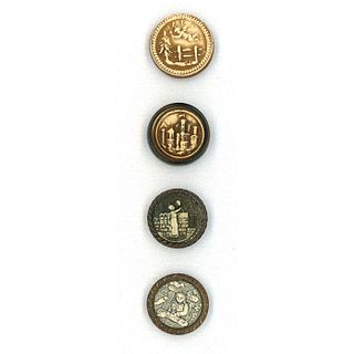 A SMALL CARD OF DIVISION IVOROID/CELLULLOID BUTTONS