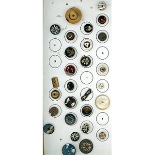 A SELECTION OF DIVISION ONE HORN AND INLAY BUTTONS
