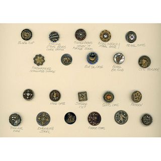 SMALL CARD OF DIVISION ONE SMALL STEEL CUP BUTTONS