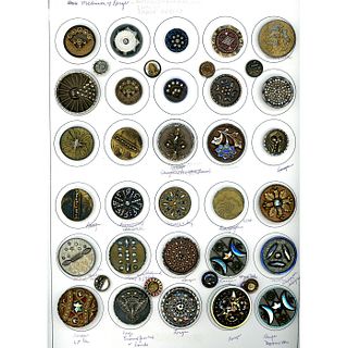 1 CARD OF ASSORTED DIVISION ONE STEEL CUP BUTTONS