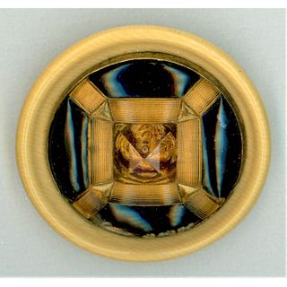 1 DIVISION ONE CELLULOID BUTTON WITH A GLASS CENTER