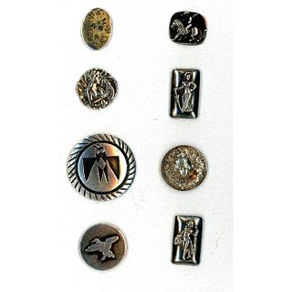 A SMALL CARD OF DIV 1 SILVER PICTURE BUTTONS