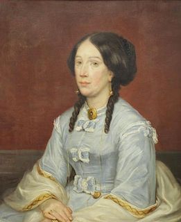 DUPONT, E. Oil on Canvas. Portrait of a Lady.