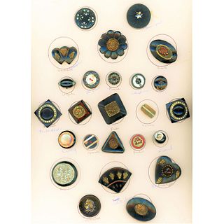 A LARGE CARD OF DIV 1 AND 3 ASSORTED MATERIAL BUTTONS
