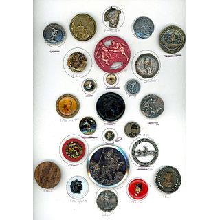 CARD OF DIV 1 & 3 ASSORTED MATERIAL MEN & HEAD BUTTONS