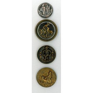 A SMALL CARD OF DIV 1 METAL CHILDREN BUTTONS