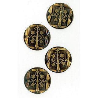 A SMALL CARD OF BIG METAL PICTORIAL SET BUTTONS