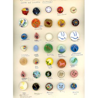 A WHOLE CARD OF DIVISION 3 ASSORTED MODERN GLASS BUTTONS