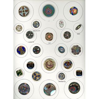 WHOLE CARD OF ASSORTED MOSTLY DIVISION 1 ENAMEL BUTTONS
