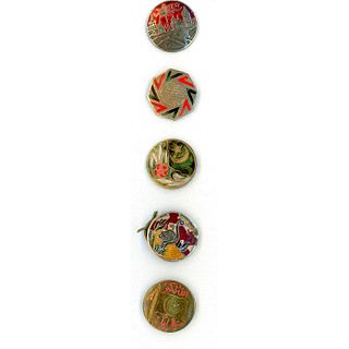 A SMALL CARD OF DIV 3 DECCAN ENAMEL BUTTONS