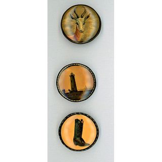 A SMALL CARD OF DIVISION THREE RUSSIAN LACQUER BUTTONS