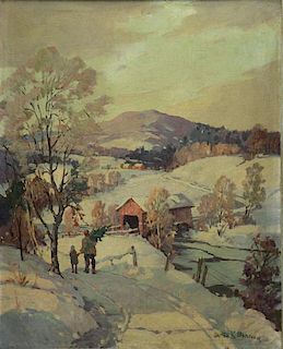 BONNAR, James K. Oil on Canvasboard. Vermont