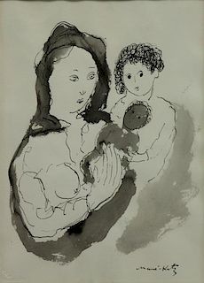 KATZ, Mane. Ink on Paper. Mother and Child.