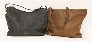 A Kate Spade black pebbled leather satchel purse