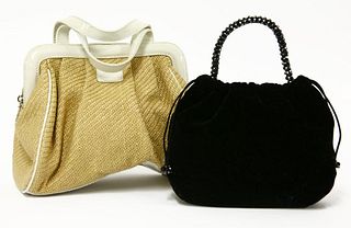 A Giorgio Armani black velvet evening bag