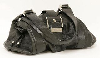 A Michael Kors black leather shoulder handbag