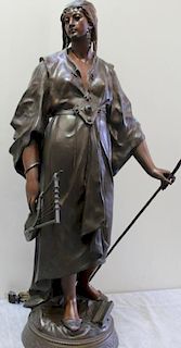 PICAULT, Emile Louis. Large Bronze Figure "Rachel"