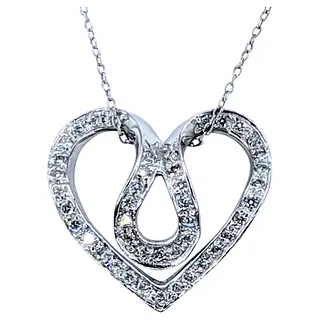 Stylized Diamond Heart Pendant