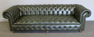 Leather Upholstered Chesterfield Sofa.