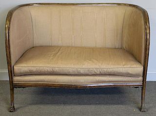 Upholstered Clawfoot Loveseat.