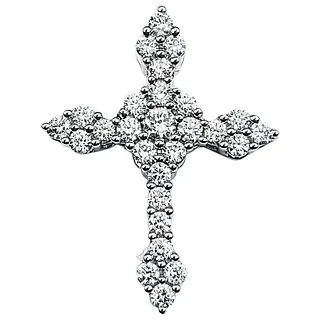 Byzantine Style Diamond Cross Pendant