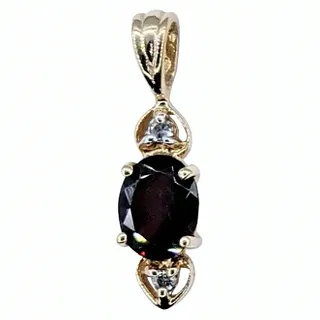 Charming Garnet & Diamond Pendant
