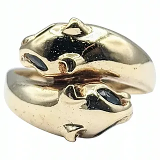 Stylish Sapphire & Solid Gold Panther Ring