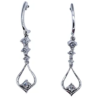 Elegant Diamond & White Gold Dangle Earrings