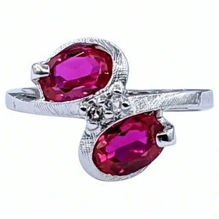 Vintage Synthetic Ruby & Topaz Ring