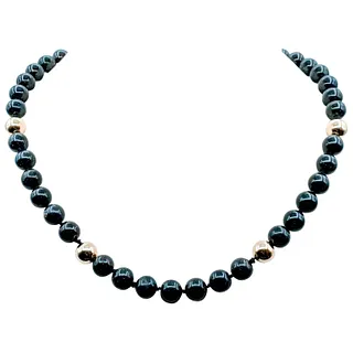 20 Inch Black Opal Necklace