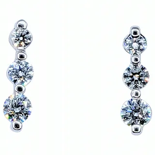 Stunning Three-Stone Diamond Drop Earrings