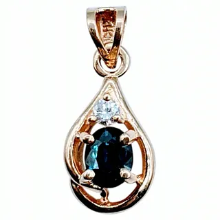 Beautiful .37ct Sapphire & Diamond Pendant