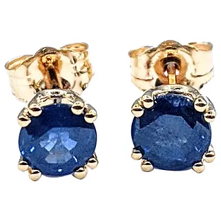 Classic Solitaire Sapphire Stud Earrings