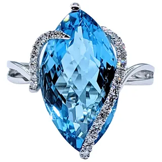EFFY Swiss Blue Topaz & Diamond Cocktail Ring