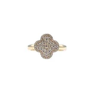 Fashionable Diamond & 14K Gold Quatrefoil Ring