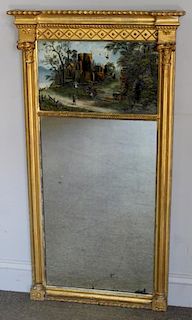 Sheraton Giltwood Mirror with Pillar Frame and