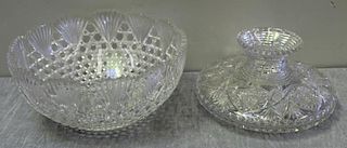 Antique Fine Cut Punch Crystal Bowl & Vase.