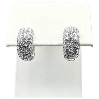 Stunning Diamond Pave Wide Hoop Earrings