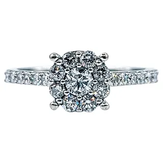 Contemporary Diamond Cluster Dress Ring
