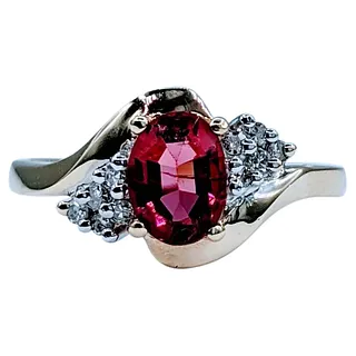 Stunning 7x5 Pink Tourmaline & Diamond Ring