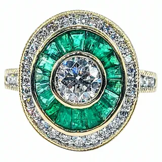 Gorgeous Diamond & Emerald Cocktail Ring
