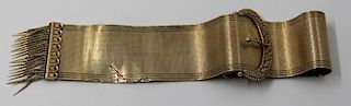 JEWELRY. Antique 14kt Gold Buckle Form Bracelet.