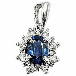 Sparkling Sapphire & Diamond Pendant