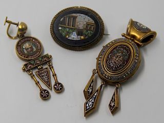 JEWELRY. Antique Micro Mosaic Jewelry Grouping.